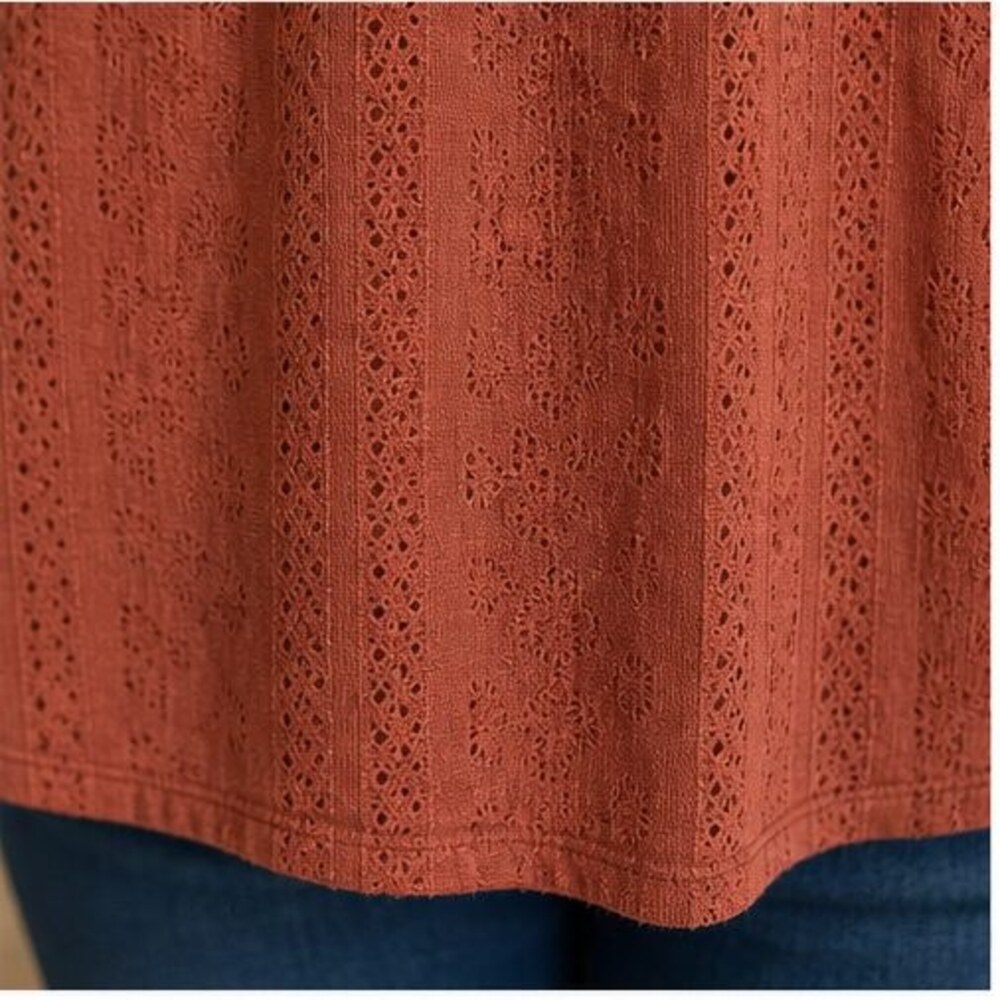 Rust Wrap Blouse - Picture 6 of 6